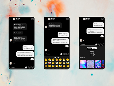 ShareViewer App messenger emoji photo dark mode