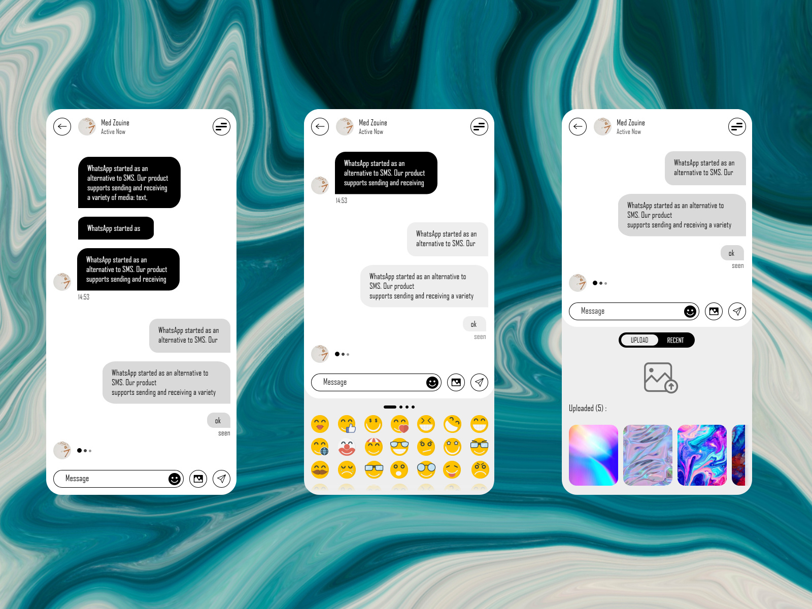 ShareViewer App messenger emoji photo light mode by Med ...