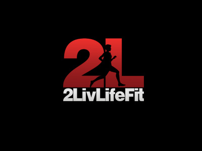 2LivLifeFit Logo brand fitness gym health logo numbers runner running