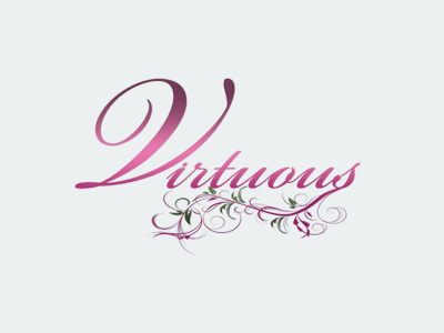 WOFICC Virtuous Logo art church fancy flowers logo ministry purple typography women