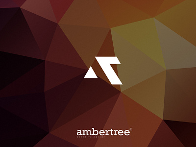 Ambertree Creative Agency Logo mark (AT) abstract background branding creative illustration logo marketing triangles