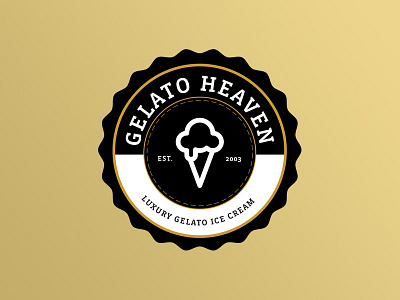 Gelato Heaven Concept badge crest gelato ice cream ice cream concept illustrator seal