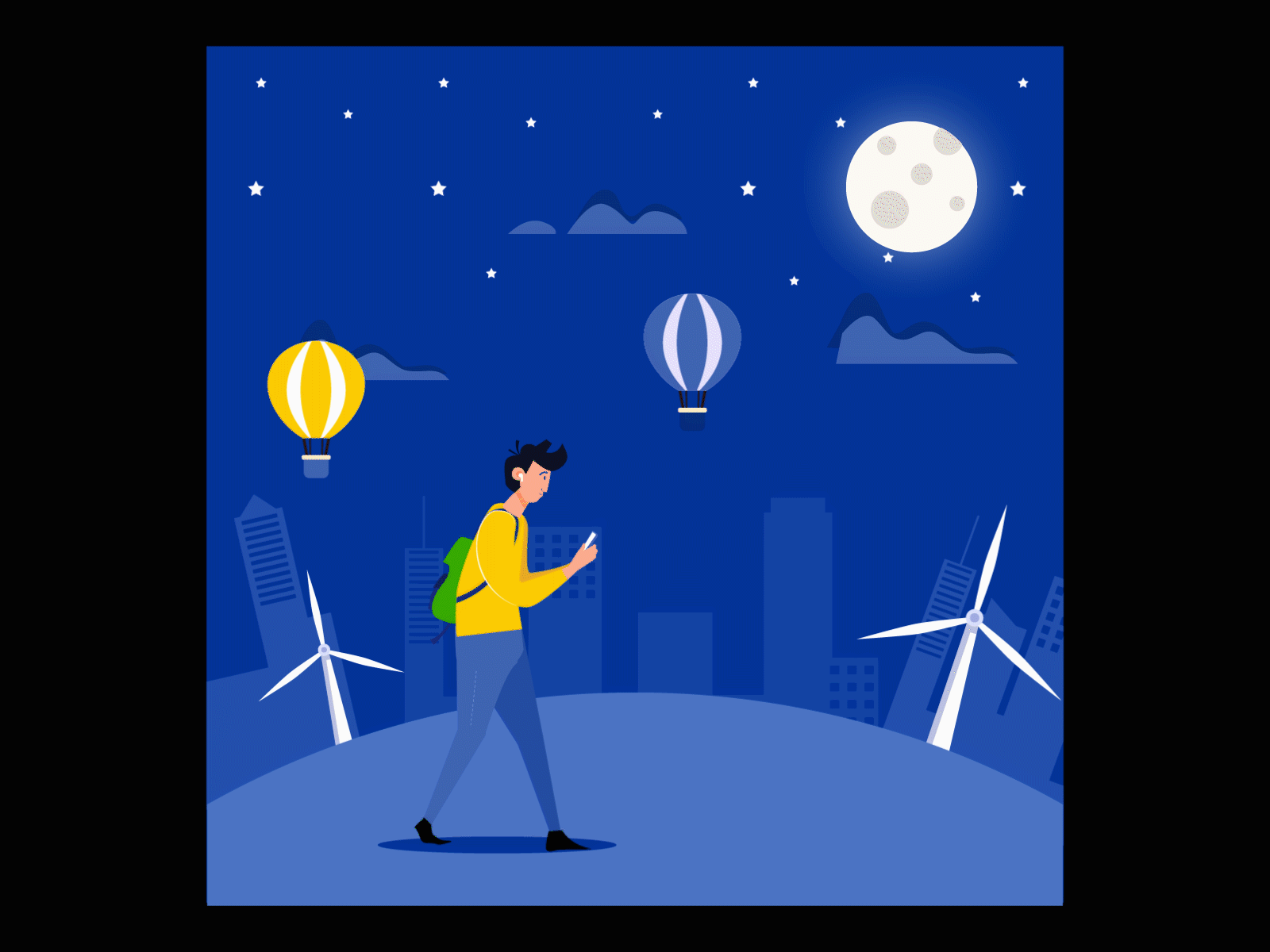 Man Animation aftereffects aniamtion gif man moonlight motion motion design motiongraphics night walking