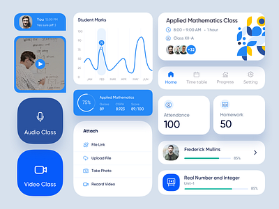 Class Room App Design components classroom component course design system elements learning mobiledesign students teacher ui ux