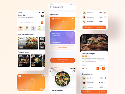 Food Menu booking cards cart food menu mobiledesign payment payment method recipe restaurant table ui ux
