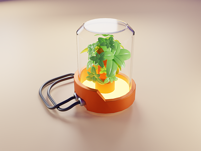 3D Plant container 3d 3d art 3d modeling blender blender3d enviroment glow effect oxygen plants