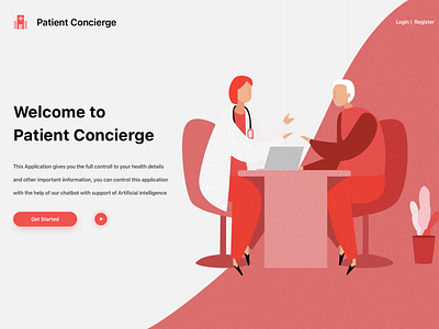 Patient Concierge health illustration landing page redesign ui