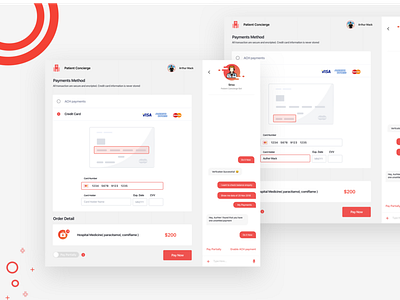 Chat Bot chat bot payment gateway red theme ui ux webui