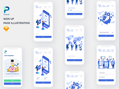 Plootus Signup page Design illustration iosappdeign iosapplication loginpage mobiledesign onboarding signup ui ux