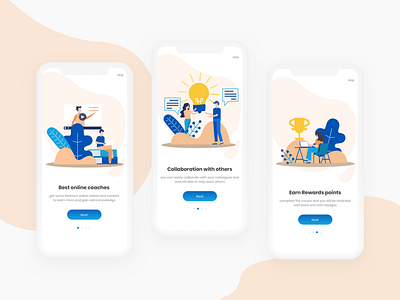 Illustration learning app branding design illustration learning app mobiledesign onboarding ui ux vector