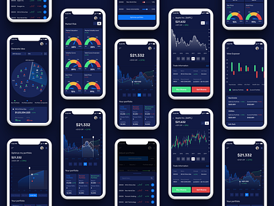 Market Investment cryptocurrency finance financial advisor graphs investment market market risk stocks trade ui ux