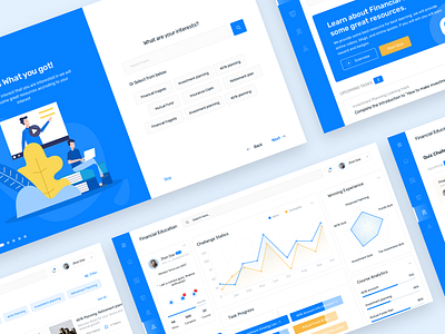 Financial Education dashboard education education website graphs illustration landing page learning learning platform minimal modern onboarding profile ui ux webdesign