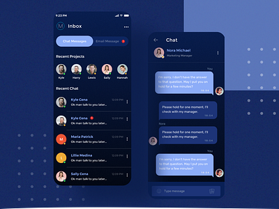 Chat Interface chat chat app design inbox interface mail ui ux