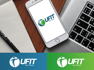 UFIT logo fit fitness logo ufit