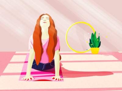 Yoga girl illustration ui