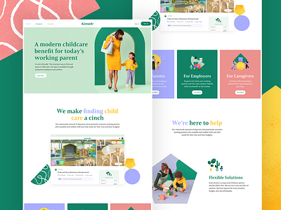 Kinside Branding - Home Page art direction branding child care children day care home page kids landing page logo photography shapes startup website