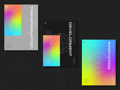 Technology Firm Branding - Posters branding design development layout linear rainbow startup technical technology type