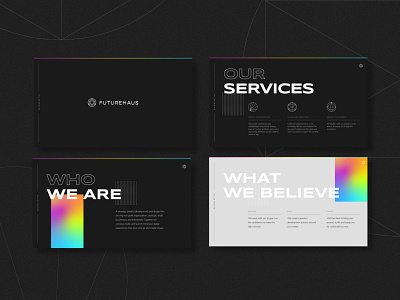Technology Firm Branding - Presentation Deck branding deck design gradient layout logo rainbow startup tech technology type typography website