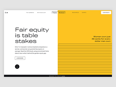 Carta's Table Stakes - Website brand design branding carta data visulization equality finance finances fintech infographic layout type typography ui website women