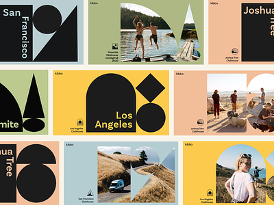 Kibbo Brand branding california geometric hospitality hotel icons layout logo photography shapes startup travel type ui van life