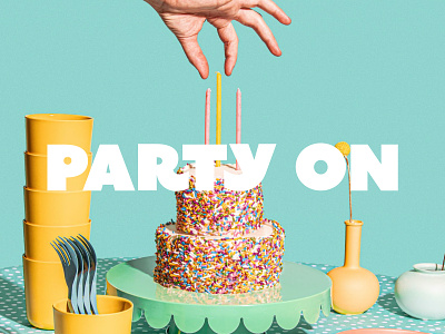 Party On Logo branding cake design fun logo party photography sprinkles type