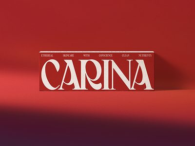 Carina Packaging beauty branding design feminine layout logo packaging photography red skincare sultry type wellness
