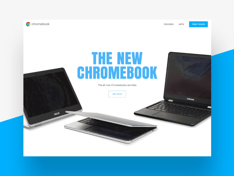 Chromebooks - Homepage angle chromebooks design devices google landing page layout photography website