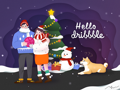 Hello Dribbble christmas hello dribbble merry christmas 插图