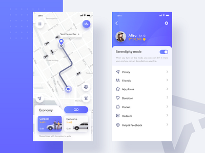 Travel sharing app app blue blue and white design map sharing travel ui