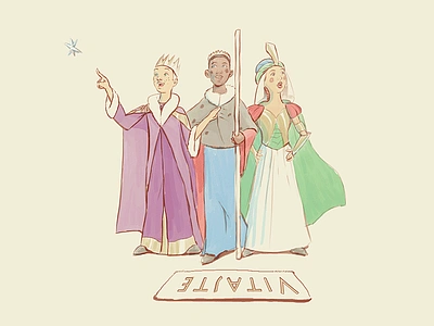 Three Kings—three little carol singers bible biblical carol singers feast illustration king mage magicians magus three kings