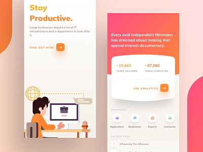 Productivity tool Application UI - Concept app application blur cards clean colorful colors dashboard design fluent fluid gradient mac minimal mobile ios android photography responsive device mobile ui ux white