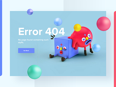 Error 404 2019 trend design 3d cartoon charecter colorful creative dashboard design empty state error 404 fun gradient illustration landing page mobile product ui ux web website