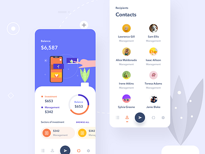 Finance Management App UI app application ios bar analytics chart colorful dashboard design fluid illustration management smart mobile material minimal transection finance graph ui ux website