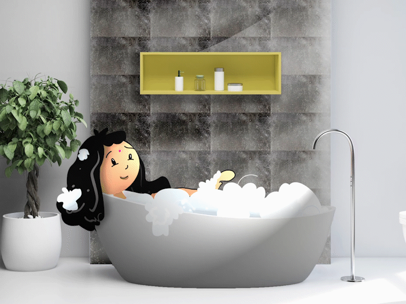 Chill out - take a bath 2d animation animation bath bathroom bathtub bubbles relax
