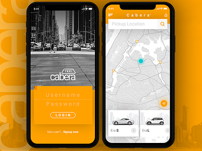 Cabera Taxi Mobile App creative iphone x mobile app mockup ui ux ui inspiraion