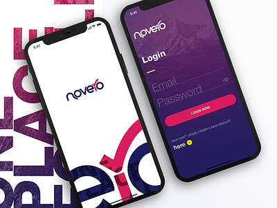 Novero Mobile App creative lifestyle login mobile app mockup payment app splash screen trending