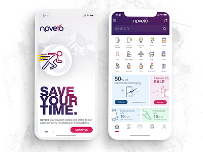 Novero mobile app #2 creative icons iphone x mobile app mockup trends ui ux