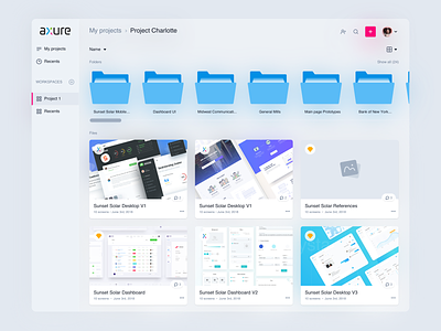 Axure Cloud Concept cloud concept dashbaord folders product design ui userinterfaces ux