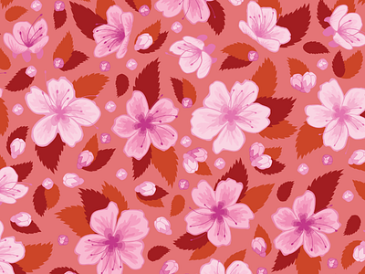 Cherry Blossoms Seamless Pattern blossoms cherry flower japan pattern sakura seamless spring