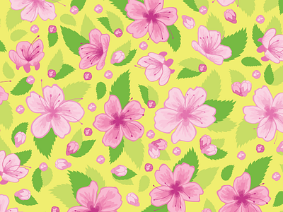 Cherry Blossoms Seamless Pattern