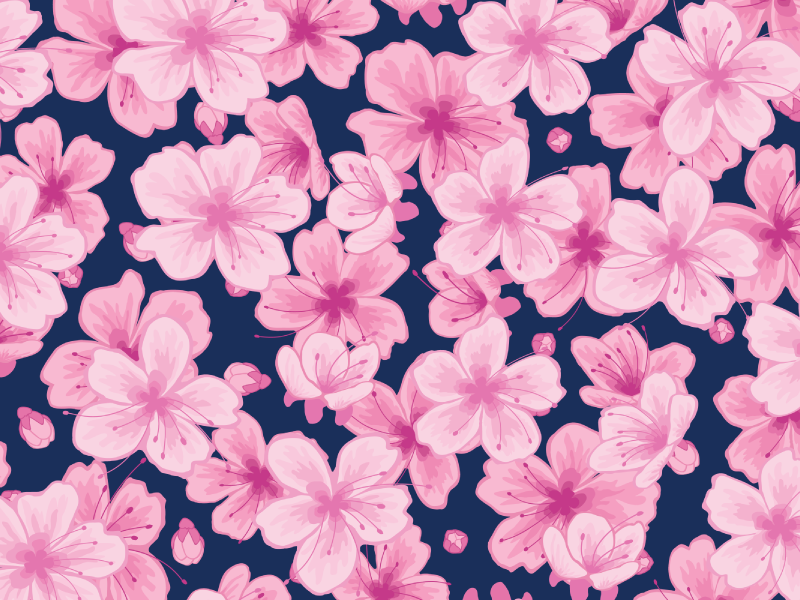 Cherry Blossoms Seamless Pattern by Zarya Kiqo on Dribbble