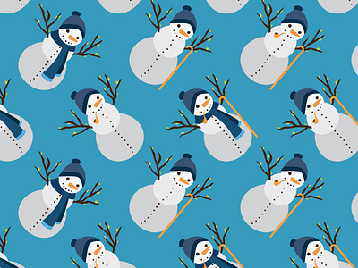 Snowman Seamless Pattern cane ear man muff pattern pipe seamless snow snowman