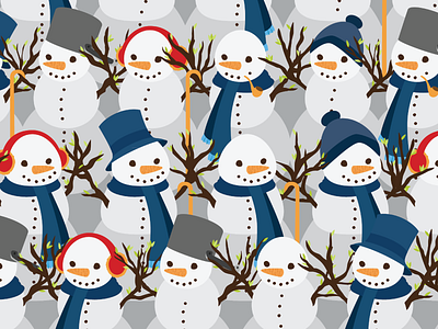 Snowman man pattern pile seamless snow snowman