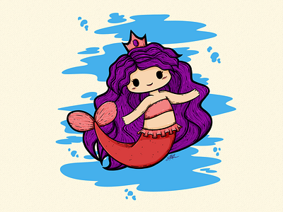 Mermaid being bubbles crown fantasy folk long hair mermaid mythical ocean people pink princess purple sea tiara water