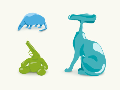 iCons animals armadillo bear bike blue cat crayon green gun icon objects vector