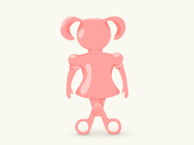 iCons | Scissoroll combination doll icon pink scissors