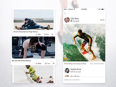 Fitness Social app app fitness teaching ui