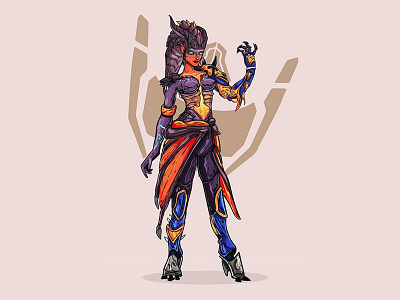 Symetra character design drawing game illustration illustrator overwatch vector