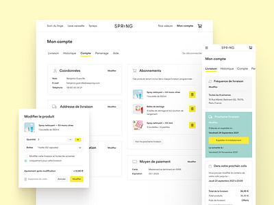 SPRiNG — Account management (2/2) account clean flat product design ui