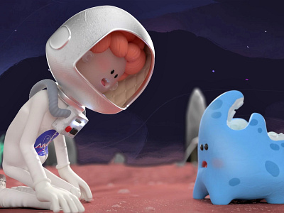 The Passenger (Shot 1) 3d 3d artist alien animation astronaut characters clay galaxy monster nasa planet space spaceship stop motion